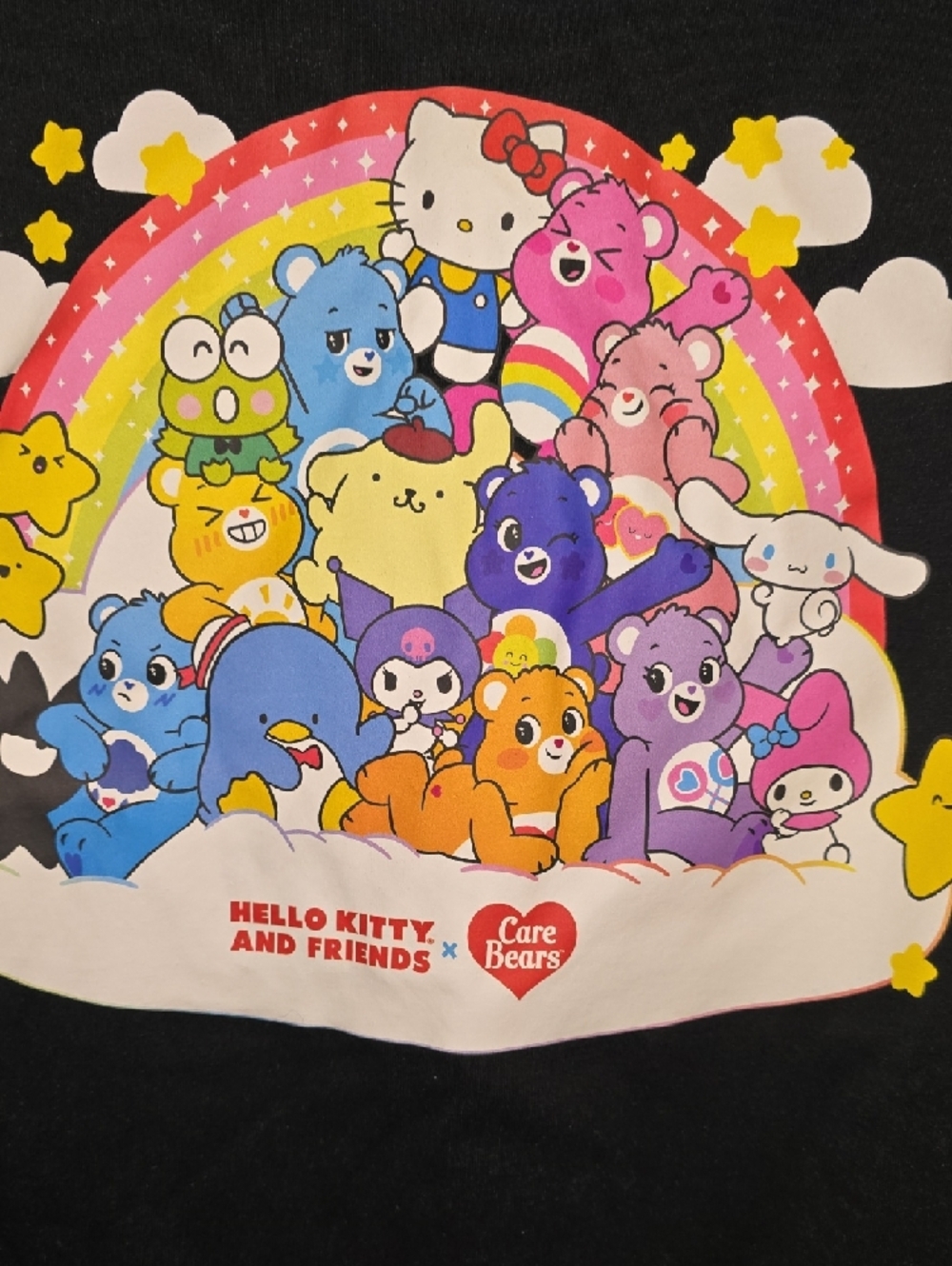 Hello Kitty Black Graphic Tee with White Logo Print - Picture 4 of 4